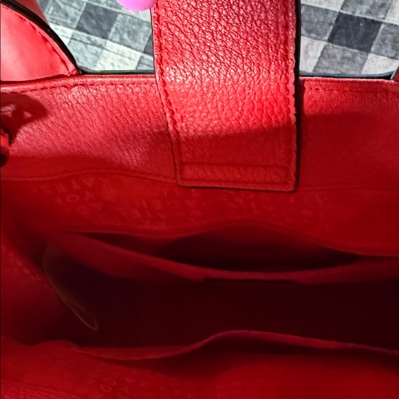 kate spade Red Embossed Leather Satchel with Shoulder Strap - Picture 5 of 6